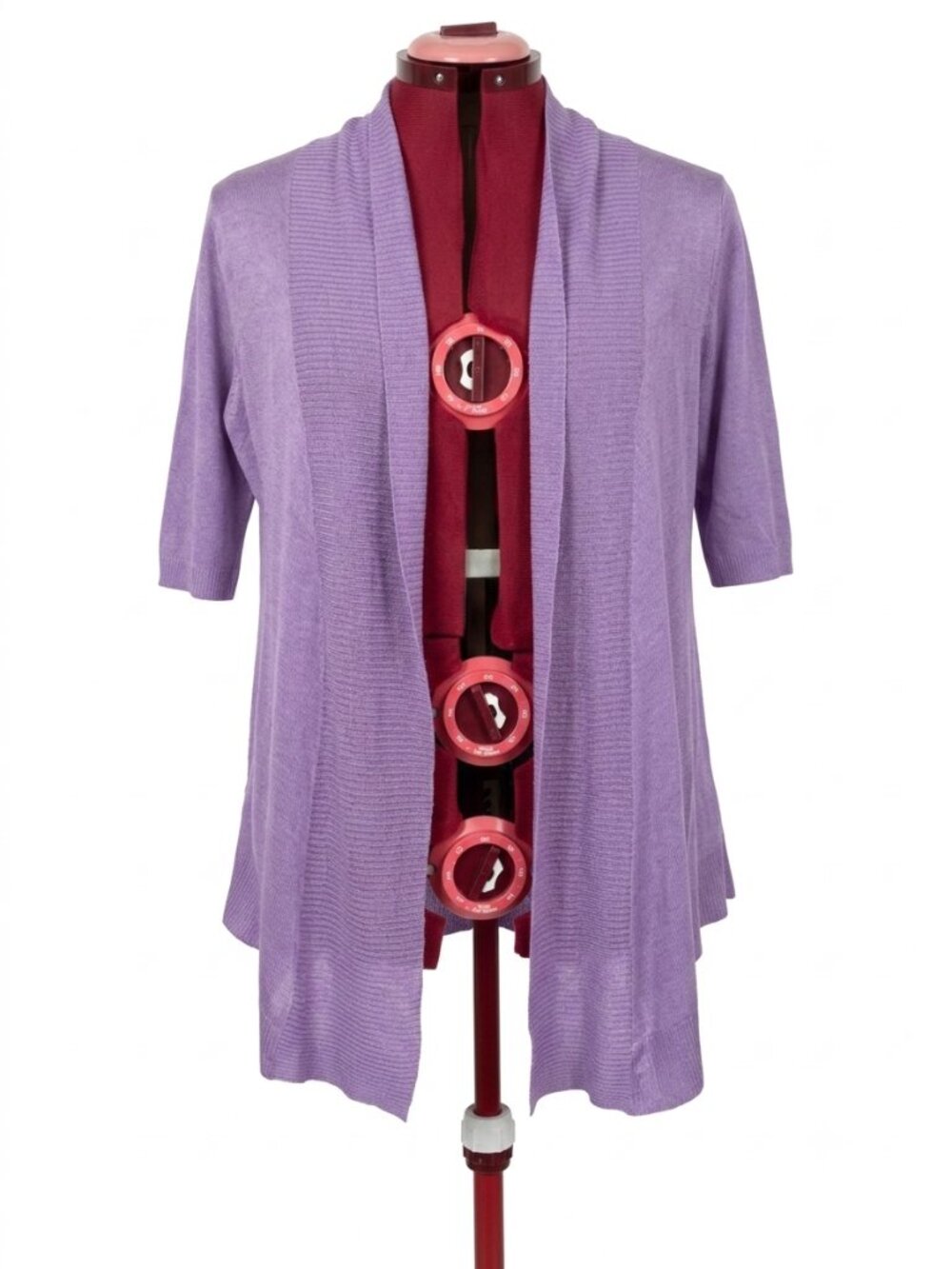 LES COLLLECTIONS MAT - Lavender Open-Front Knit Cardigan - size Medium